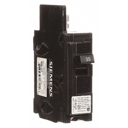Miniature Circuit Breaker, BQ Series, 35A, 1 Pole, 120V AC, 10kA at 120V AC MPN:BQ1B035