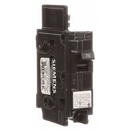 Miniature Circuit Breaker, BQ Series, 70A, 1 Pole, 120V AC, 10kA at 120V AC MPN:BQ1B070