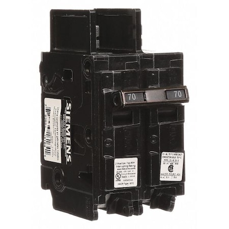 Miniature Circuit Breaker, BQH Series, 70A, 2 Pole, 120/240V AC, 22kA at 120/240V AC MPN:BQ2B070H