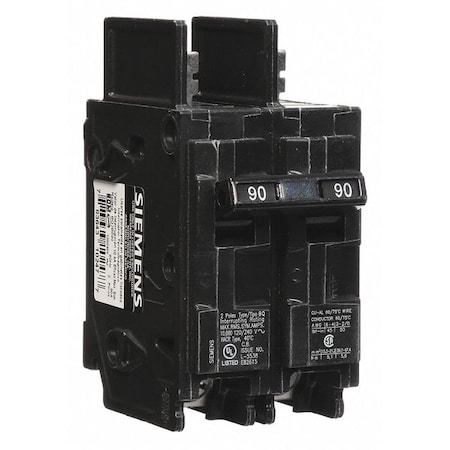 Miniature Circuit Breaker, BQ Series, 90A, 2 Pole, 120/240V AC, 10kA at 120/240V AC MPN:BQ2B090