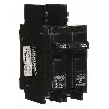 Miniature Circuit Breaker, BQ Series, 125A, 2 Pole, 120/240V AC, 10kA at 120/240V AC MPN:BQ2B125