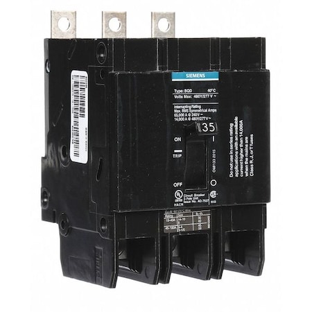 Miniature Circuit Breaker, BQD Series, 35A, 3 Pole, 480V AC, 14kA at 480V AC MPN:BQD335
