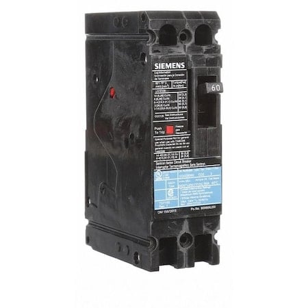 Molded Case Circuit Breaker, ED2 Series, 60A, 2 Pole, 240V AC, 10kA at 240V AC MPN:ED22B060