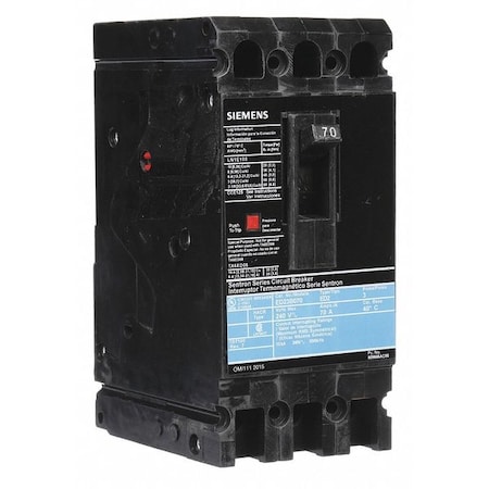 Molded Case Circuit Breaker, ED2 Series, 70A, 3 Pole, 240V AC, 10kA at 240V AC MPN:ED23B070