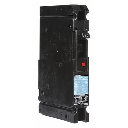 Molded Case Circuit Breaker, ED4 Series, 20A, 1 Pole, 120/277V AC, 22kA at 277V AC MPN:ED41B020