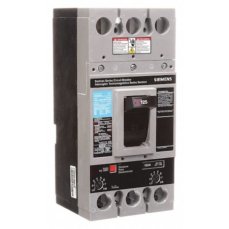 Molded Case Circuit Breaker, FXD6-A Series, 125A, 2 Pole, 600V AC, 22kA at 600V AC MPN:FXD62B125