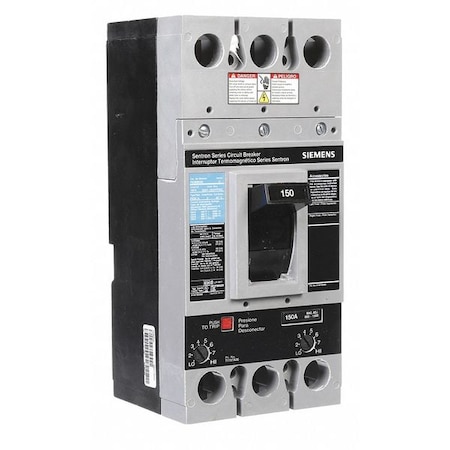 Molded Case Circuit Breaker, FXD6-A Series, 150A, 2 Pole, 600V AC, 22kA at 600V AC MPN:FXD62B150
