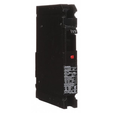 Molded Case Circuit Breaker, HED4 Series, 15A, 1 Pole, 277V AC, 65kA at 277V AC MPN:HED41B015