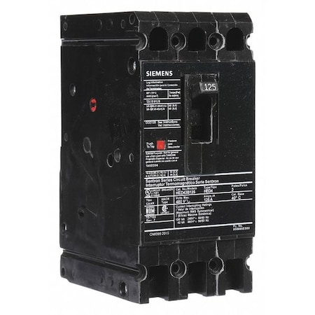 Molded Case Circuit Breaker, HED4 Series, 125A, 3 Pole, 480V AC, 42kA at 480V AC MPN:HED43B125
