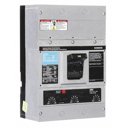 Molded Case Circuit Breaker, JXD2-A Series, 200A, 3 Pole, 240V AC, 65kA at 240V AC MPN:JXD23B200