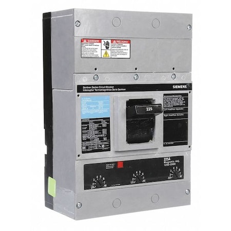 Molded Case Circuit Breaker, JXD2-A Series, 225A, 3 Pole, 240V AC, 65kA at 240V AC MPN:JXD23B225
