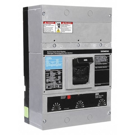 Molded Case Circuit Breaker, JXD2-A Series, 400A, 3 Pole, 240V AC, 65kA at 240V AC MPN:JXD23B400
