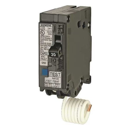 Miniature Circuit Breaker, QA Series, 20A, 1 Pole, 120V AC, 10kA at 120V AC MPN:QA120AFC