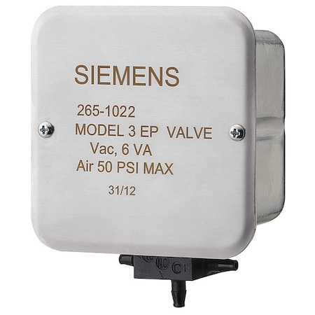 Solenoid Air Valve, 3-Way, 120VAC, 0-50 psi MPN:265-1022