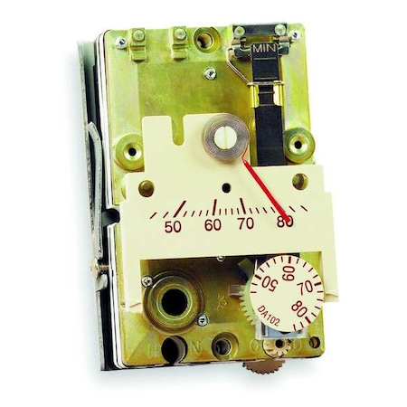 Pneumatic Thermostat, Single Temperature, Heating and Cooling, 2 Pipe, Vertical, 5/32 in Barb MPN:192-203