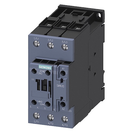 IEC Magnetic Contactor, 1NC/1NO, 24V AC, 3 P, Non-Reversing, Screw MPN:3RT20381AC20