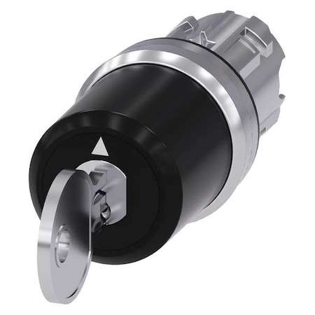 KeyedSelectorSwitch, Chrome, 3Pos, 22mm MPN:3SU1050-5BN51-0AA0