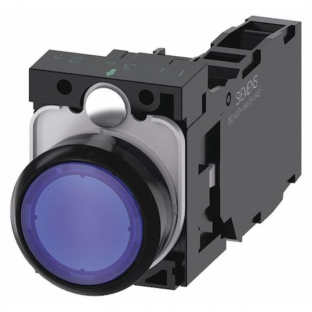 IllumPushButton, FullVolt, Blue, 1NO/1NC MPN:3SU1102-0AB50-1FA0