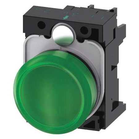 Pilot Light Complete, Round Shape, Green MPN:3SU1102-6AA40-1AA0