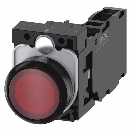 IllumPushButton, FullVolt, Red, 1NO/1NC MPN:3SU1103-0AB20-1FA0