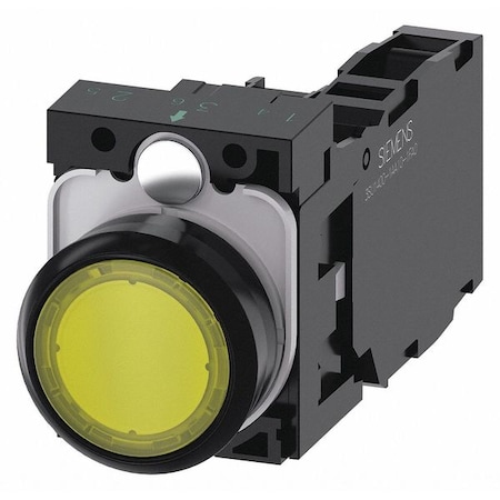 IllumPushButton, FullVolt, Yellow, 1NO/1NC MPN:3SU1103-0AB30-1FA0