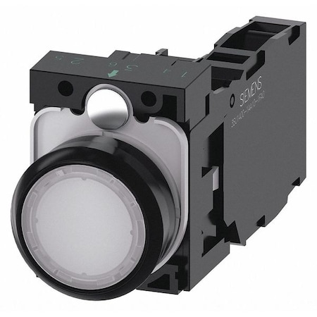 IllumPushButton, FullVolt, White, 1NO/1NC MPN:3SU1103-0AB60-1FA0