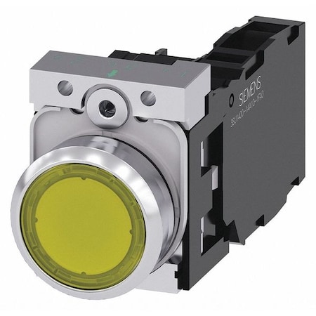 IllumPushButton, FullVolt, Yellow, 1NO/1NC MPN:3SU1152-0AB30-1FA0