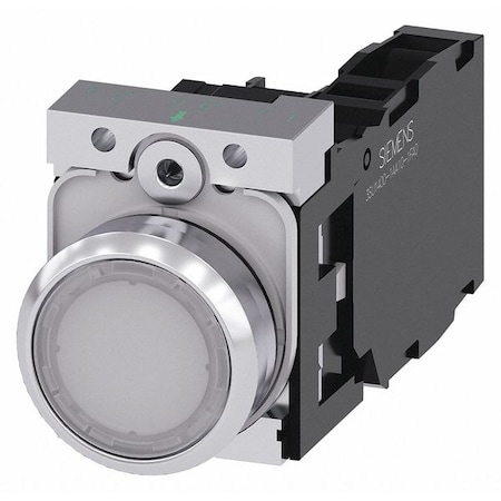 IllumPushButton, FullVolt, White, 1NO/1NC MPN:3SU1153-0AB60-1FA0