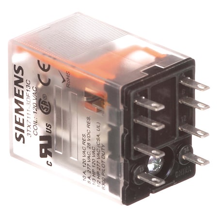 Plug-In, Plug-In Relay, Square, 10 A, 8 Pins MPN:3TX7111-3DF13C