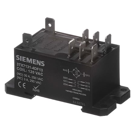 Enclosed Power Relay, 120VAC, DPDT, Pins MPN:3TX7131-4DF13