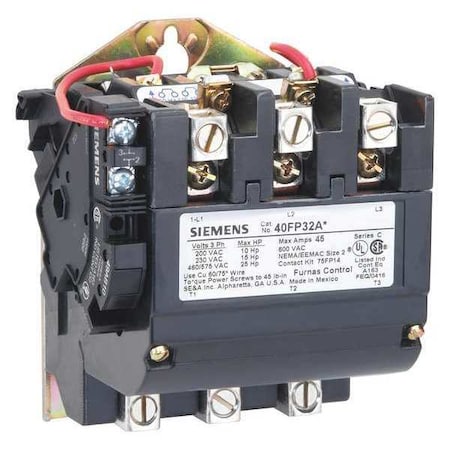 220-240VAC Non-Reversing Magnetic Contactor 3P 45A NEMA 2 MPN:40FP32AG