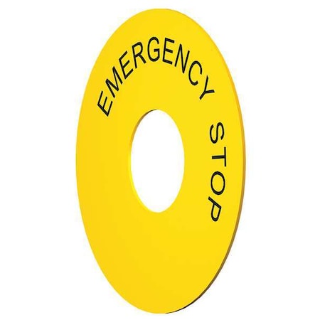BackingRing, EmergencyStop, Blk/Ylw, Round MPN:52AAR