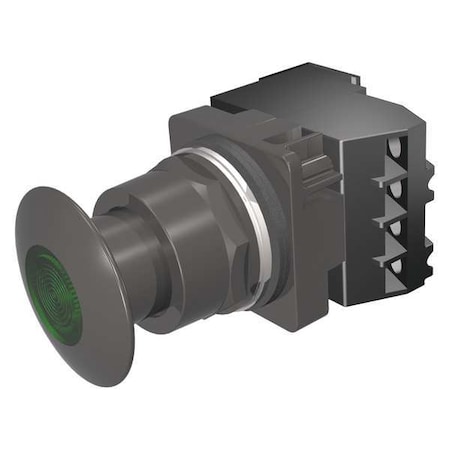 Mushroom Head Push Button, 30 mm, 1NO/1NC, Green MPN:52BP2G3A