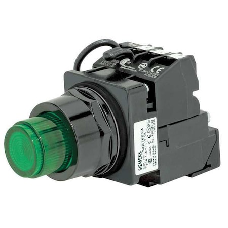 Illuminated Push Button, 30 mm, 1NO/1NC, Green MPN:52BT6D3A
