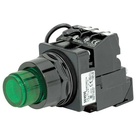 Illuminated Push Button, 30 mm, 1NO/1NC, Green MPN:52BT6J3AB