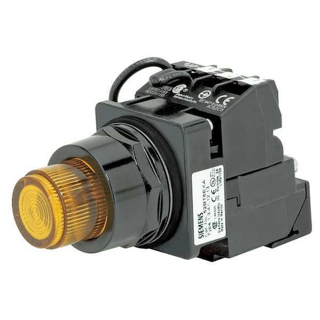 Illuminated Push Button, 30 mm, 1NO/1NC, Amber MPN:52BT6J9A