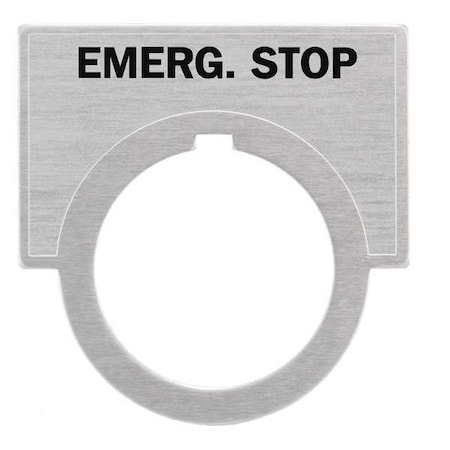 Legend Plate, Emerg Stop, Brushed Aluminum MPN:52NL16