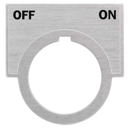 LegndPlate, OffOn, Gray/Aluminum, HalfRound MPN:52NL26