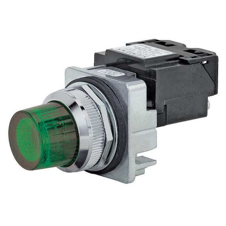 Pilot Light, LED, Full Voltage, Green, 30mm MPN:52PL5D3XB