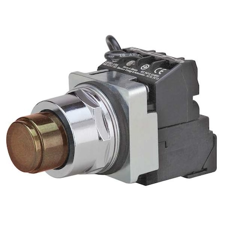Illuminated Push Button, Extended, Momentary Action, Not Applicable Release, Illuminated, Amber MPN:52PT6D9A