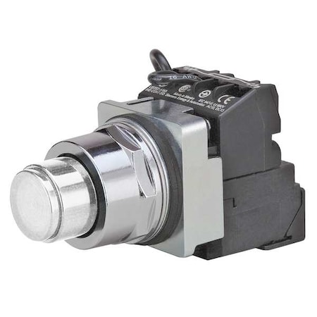 Illuminated Push Button, 30 mm, 1NO/1NC, White MPN:52PT6DBA