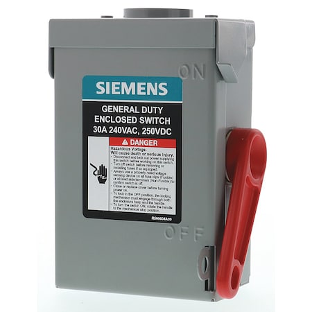 Non-Fusible, Safety Switch, General Duty, 240 V, 3PST, NEMA 3R MPN:GNF321RA