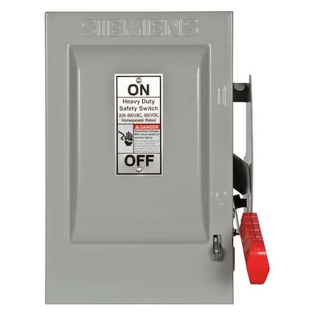 Nonfusible, Safety Switch, Heavy Duty, 600 V, 2PST MPN:HNF261