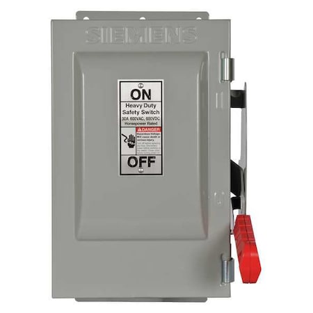 Nonfusible, Safety Switch, Heavy Duty, 600 V, 2PST MPN:HNF261J