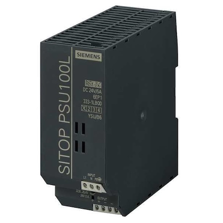 DC Power Supply, 132/264V AC; 93/187V AC, 24V DC, 120 W, 5 A, DIN Rail MPN:6EP13331LB00