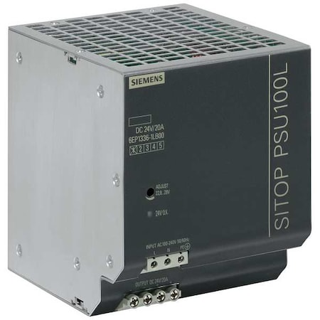 Stabilized Power Supply, 100/240V AC, 24V DC, 480 W, 20 A, DIN Rail MPN:6EP13361LB00