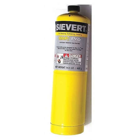 MAPP Gas Cylinder, 14.1 oz, Compatible with handheld blow torches using standard CGA600 connection. MPN:221197