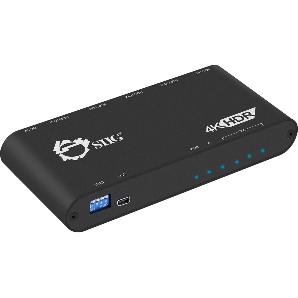 SIIG 1x4 HDMI 2.0 Splitter / Distribution Amplifier With Auto Video Scaling MPN:CE-H22Y11-S1