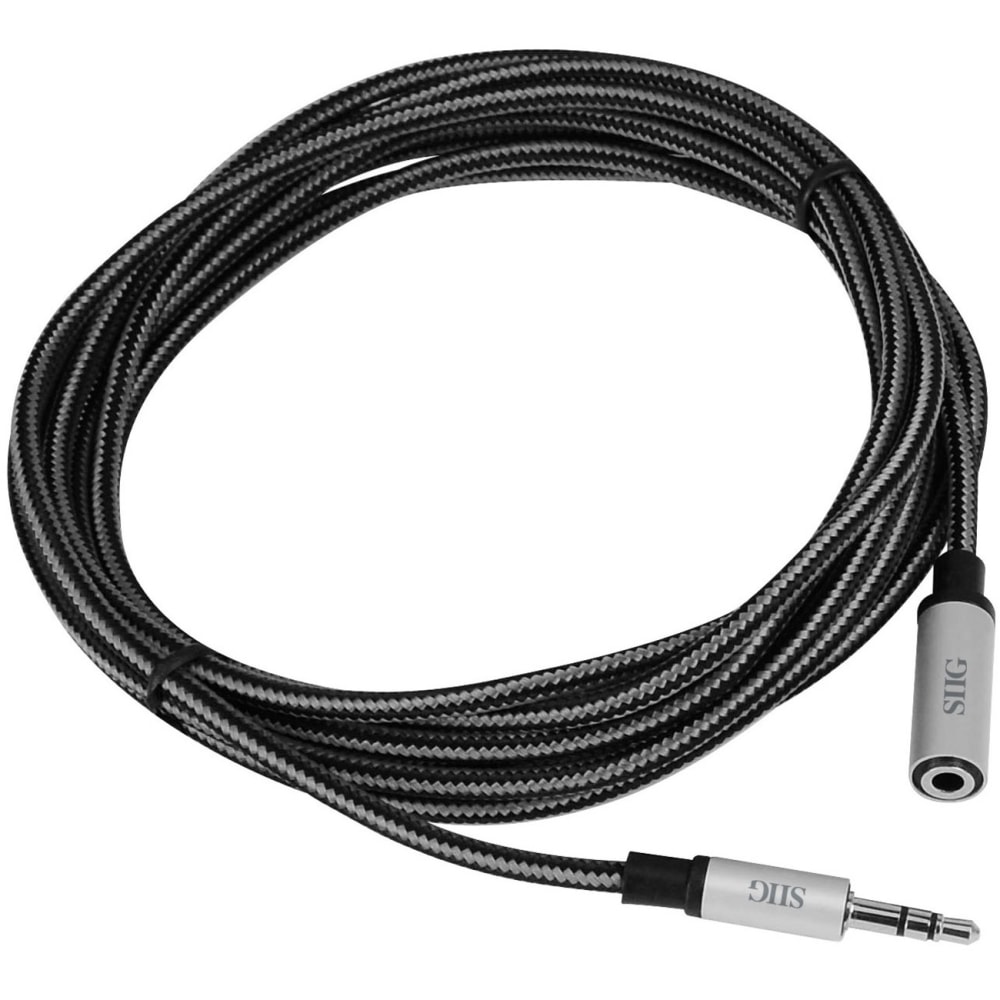 SIIG Woven Fabric Braided 3.5mm Stereo Aux Cable, 9.80ft (Min Order Qty 6) MPN:CB-AU0D12-S1