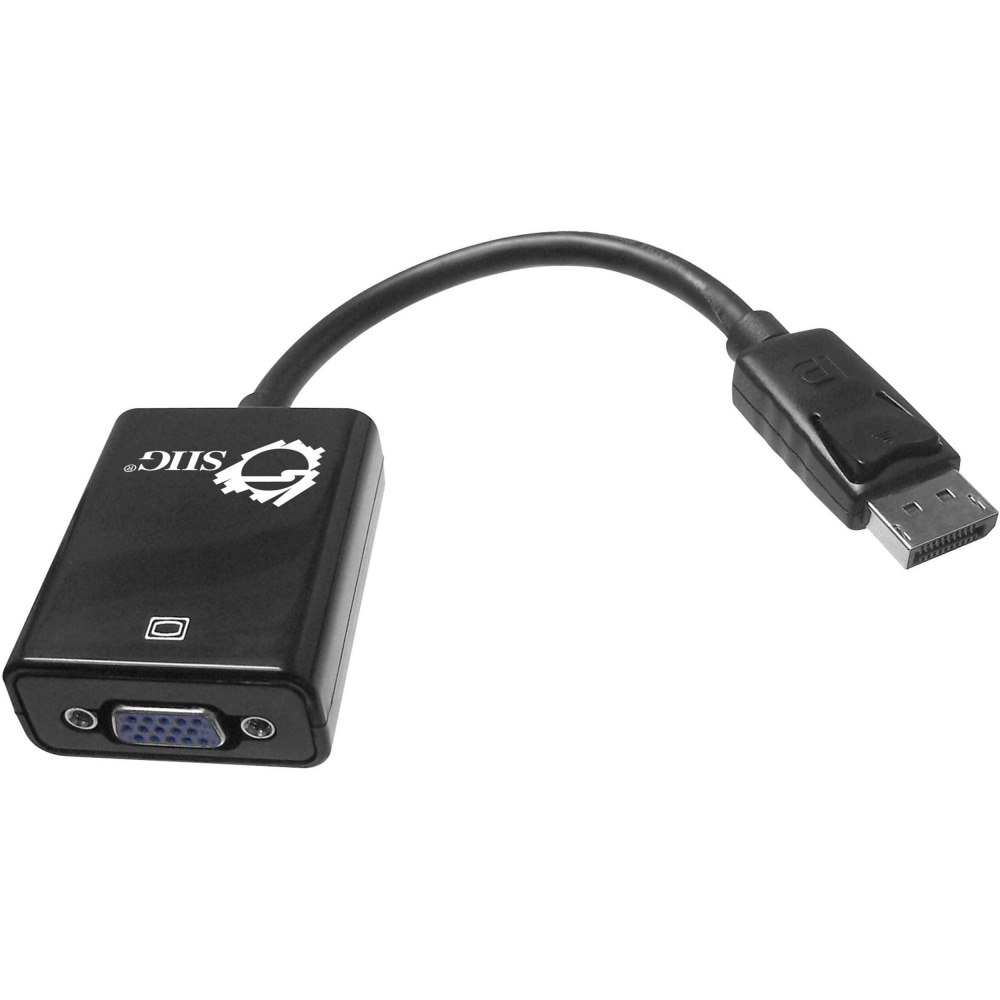 SIIG DisplayPort to VGA Adapter - DisplayPort Male Digital Audio/Video, HD-15 Female VGA - 9.5in MPN:CB-DP0082-S1
